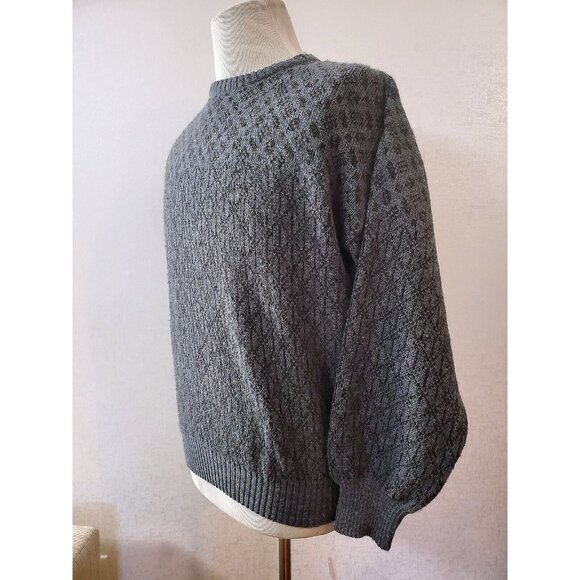 VINTAGE MAGNUM KNIT  GREY SWEATER 1990  MADE IN ITALY SIZE M #101 - Picture 2 of 6